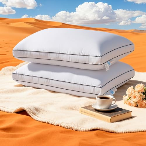 AiAngu Premium Canadian Goose Down Pillow King Size Set of 2 Pack, 1050+ Fill Power, 100% Cotton Shell, Luxury Hotel Quality Bed Feather Pillow for Side Back Stomach Sleepers(White,20 x 36)
