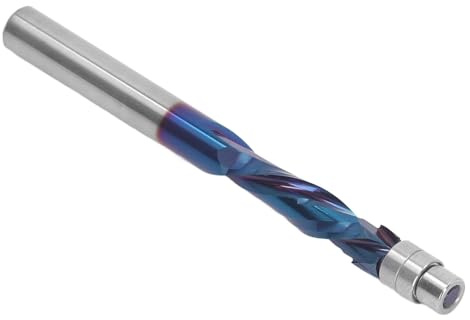 Walfront Bündigfräser mit Lager, Hartmetall-Downcut-Spiralfräser, Präzises Schneiden, 1/4-Zoll-Schaft für Holzbearbeitung, Ideal für Schränke und Möbel