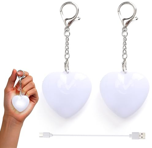TNSLAND 2 Piezas Luz LED para Bolso en Forma de Corazón, Mini Luz Táctil para Encontrar Llaves, Luz de Bolso Recargable USB, Luz Interior Bolso Portátil, Accesorio Bolso Mujer, Regalo Amigas y Mamá