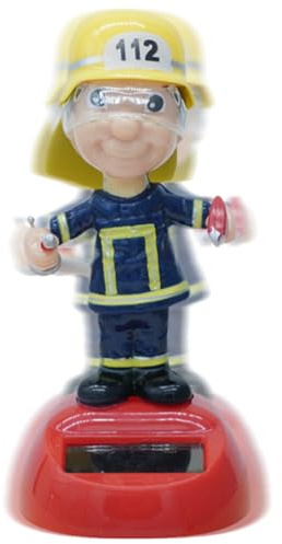 Statuetta del pompiere - Statuetta danzante a energia solare, giocattolo con bolle oscillanti, novità figure da ballo ad energia solare | Per scrivania, davanzale, decorazione cruscotto auto, interno