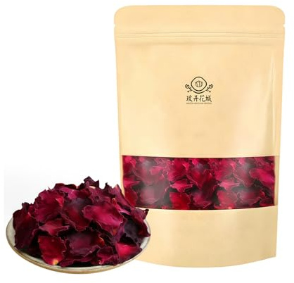 TraiHuyan 60 G Rosenblätter in Lebensmittelqualität, ohne Zusatzstoffe, Ideal zum Aufbrühen von Rosentee, Backen und Kochen – Reichhaltiges, Natürliches Aroma