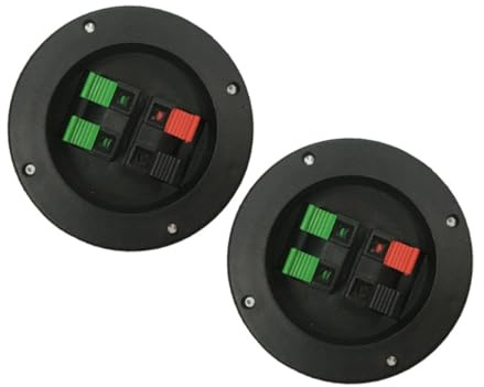 balacoo Connettore Terminale per Altoparlanti 2 Pezzi in Plastico Nero 4 Vie Morsettiera per Casse Acustiche Facile da Installare e Stabile