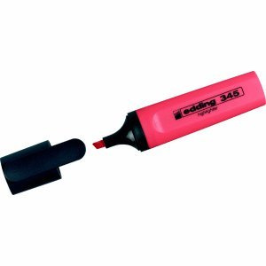 edding 10 x Textmarker 345 Highlighter rot Keilspitze