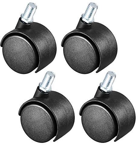 sourcing map 4 Pcs Lenkrolle Räder 1,5 Zoll Nylon 360 Grad Gewinde Stengel 33lb Kapazität DE de