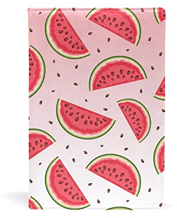 EZIOLY dehnbarer Buchumschlag mit Wassermelonen-Motiv, passend für die meisten Hardcover-Lehrbücher bis 22,6 x 14,5 cm, klebstofffreier Stoff für Schulbücher Einfach anzubringen. Wash & Re-Use