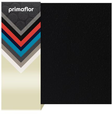 Primaflor PVC Bodenbelag Expotop | 200 x 400 cm | Schwarz | 2,00 m breit | R10, Bfl-s1 und Nutzungsklasse 22; 2 mm flach, mit Schaumrücken, für Wohnräume, Nassbereiche und Events