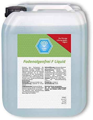Koi Company Fadenalgenfrei F • Fadenalgenvernichter 5l • Ganzjähriger Algenvernichter für Teich • Phosphatfreier Fadenalgenvernichter Teich