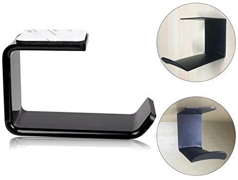 MEYANG Support Casque, Support Casque Universel, Ecouteur Stand Mural Suspendu Auto-adhésif, Support pour Casque avec Ruban Adhésif Soli, pour Casque D'écouteurs Et Noir
