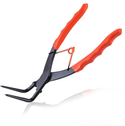LEONTOOL Interne Zylinder-Sprengringzange, 90 Grad gebogene Spitzzange mit blauem PVC-Griff, für LKW, Motorrad, Auto