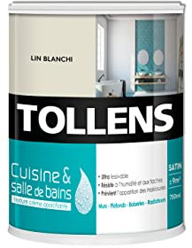 Tollens Peinture Cuisine Et Salle De Bain - Ultra Résistante Pour Murs, Boiseries, Radiateurs - Lin Blanchi - 0,75L = 9m2