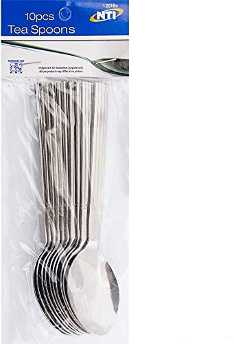 Set of 50 Stainless Steel Teaspoons - Tea, Coffee, Drink, Mixing Spoon | Serving Sundae, Ice Cream | for Home, Kitchen & Restaurant | Dishwasher Safe