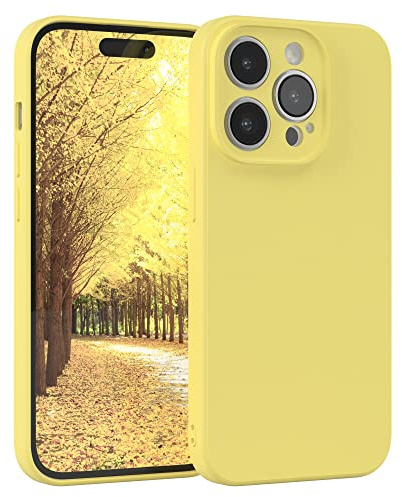 EAZY CASE - Silikonhülle für iPhone 14 Pro Hülle Silikon Case Gelb weich stoßfeste Handyhülle Schutzhülle mit Kameraschutz Dünn Premium Schutz Cover TPU Phone Bumper in Pastell Hellgelb Matt