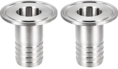 M METERXITY 2Stk Klemme Schlauch Adapter 1 AD Edelstahl Schlauch Stange Rohrmontage Schlauch Auftragen Anschluss(1.988 Flansch)