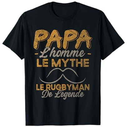 Papa Le Rugbyman De Légende Cadeau Rugby Humour T-Shirt