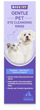 HICC PET Dog Eye Drops 5.1 fl oz Eye Drops for Dogs and Cats Vet-Recommended Dog Eye Infection Treatment to Soothe Infection Allergy, Relieve Dry Eyes Pink Eyes, Pet Tear Stain Cleaner