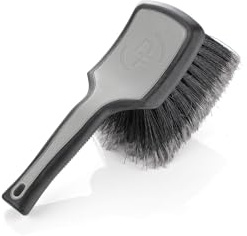 Detail Factory - ProGrip Wheel Face Brush - Ergonomic ProGrip Handle - Premium Wheel Cleaner Brush - Soft Flagged-Tip Bristles - Grey & Black