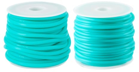 BESTEWELRY 2 Rollen Hohlrohr PVC-Gummilitze 2mm 3mm Rundrohr Gummikordel zum Stricken, Basteln, Halten von Stichen, Schmuckherstellung