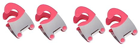 MAGICLULU 4 Stück Küchenlöffel Topfclips Topflappen Haken Silikonspatel Topfclip Löffelablage Löffelclip für Topf Rostfreier Stahl Disc-Clip Kelle Löffel ruhen Schüssel mit Verbrühungsschutz