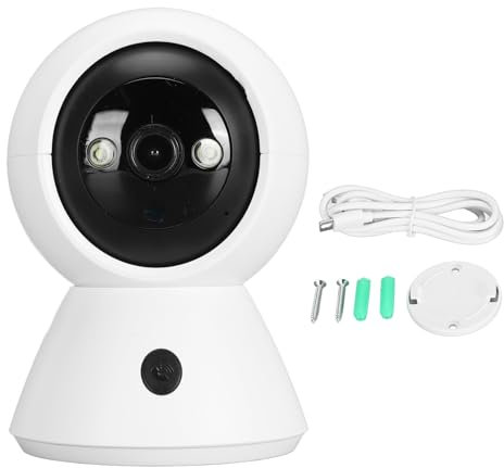 Zunate Telecamera di Sicurezza WiFi per Interni, Telecamere di Sorveglianza Domestica con Visione Notturna a Colori 1080P Telecamera WiFi con Inclinazione Panoramica a 360°, Rilevamento