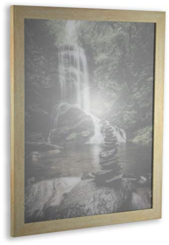 Multicolore Bilderrahmen Posterrahmen Puzzlerahmen 30x90 cm Sand Gewischt Beige 90x30 cm mit weisser Rückwand und Antireflex Acrylglas
