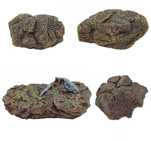 HAOBIN 4 Stück Künstliche felsen Simulierte Mini Felsen für Mini Garten und Gartenzubehör zur Dekoration von miniatur Feengärten und Landschaftsbau