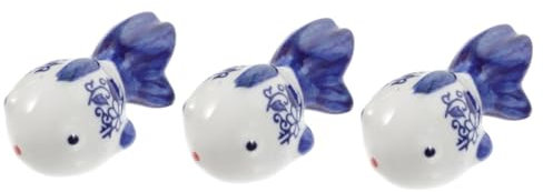 Garneck 3pcs Fish Tank Decorations Ceramic Fish Statue Stylish Aquarium Ornament