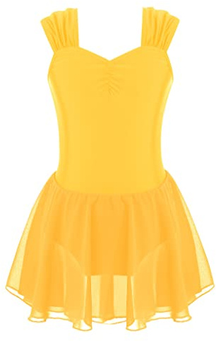 LiiYii Body Danza Classica Bambina con Gonna in Chiffon Leotards Senza Manica Tutu Ballerina Balletto Abito da Ballo Latino Jazz Danza Moderna Performance