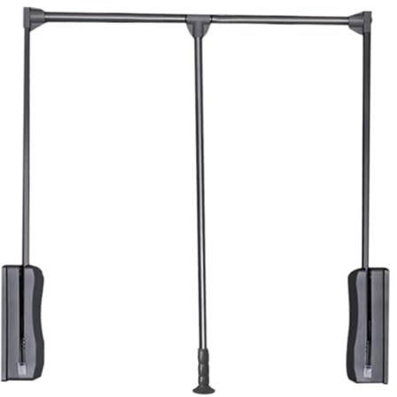 YCOVSFP Garderoben-Kleiderstange, Herunterziehbare Garderoben-Hängestange, Verstellbare Wand-Garderobenstange, Weiche Rückkehr, Platzsparend, Tragkraft: 15 Kg(Gray,510-660mm)
