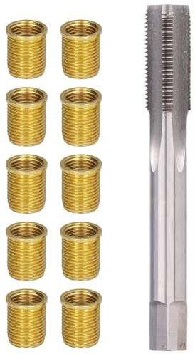 Fangxuee Werkzeuge Zur Reparatur Von Zündkerzengewinden, M12x1,25 Gewindeeinsätze + M14x1,25 Gewindebohrer Aus Metall Zur Reparatur Von Zündkerzengewindelöchern