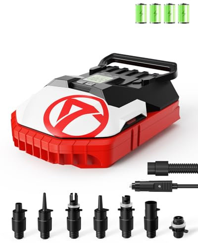 GICLE 4500mh*4 Rechargeable Air Pump for Paddle Board, 22PSI Paddlebaord Pump Electric Portable for Boat Inflator and Deflator with 12V DC Car Connector and Boat, Kayak Accessories for Water Sports