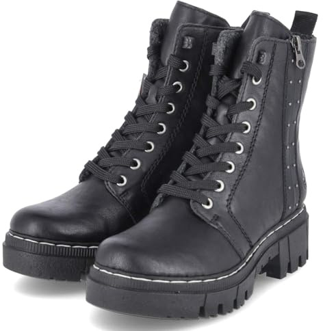 Rieker 74044-00 Schnürstiefel Synthetik Damen in schwarz