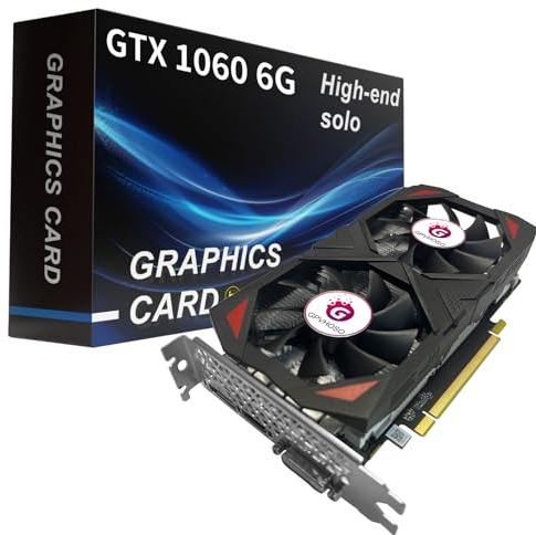 GPVHOSO GTX 1060 6GB Grafikkarte GDDR5 192Bit 4K VR Ready Grafikkarten mit Dual Cooling Fans, unterstützt Direct X12 PCIe3.0 * 16 HDMI DVI DP, hohe Leistung für Gaming und kreative Arbeit