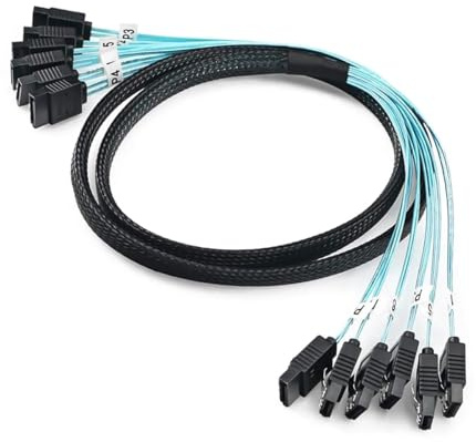 Gorise Câble SATA 3 III Haute Vitesse 6 Gbit/s Pour Serveur 6 SATA, 0,5 M