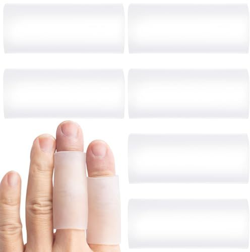 SmallCat 6 protezioni per dita in silicone, supporto per dita in gel, protezioni per dita, protezioni per dita, protezione per il pollice corto per artrite delle dita, sollievo dal dolore, trasparenti