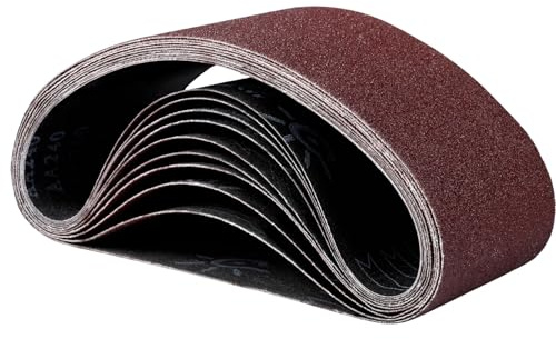 STEBRUAM 10PCS Nastri Abrasivi 100 x 610 mm, 60/80/100/120/240 Mix grana Levigatrice a Nastro