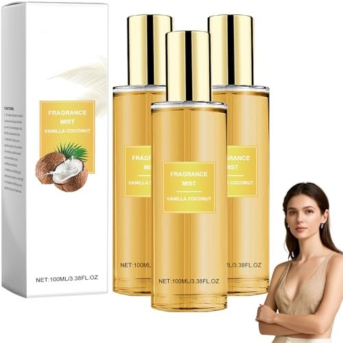 Spray aromático de vainilla y coco, spray corporal de coco de larga duración para mujeres y hombres, spray dulce para el cabello y el cuerpo, perfume ligero hidratante para el día a día, regalo
