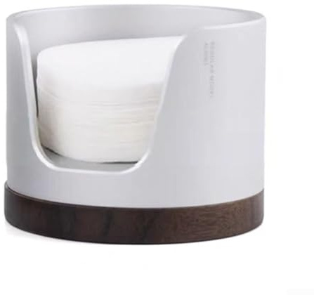 Elegant kaffefilterpappershållare med handtag praktisk förvaring för 120 runda filter var som helst (ljusgrå)