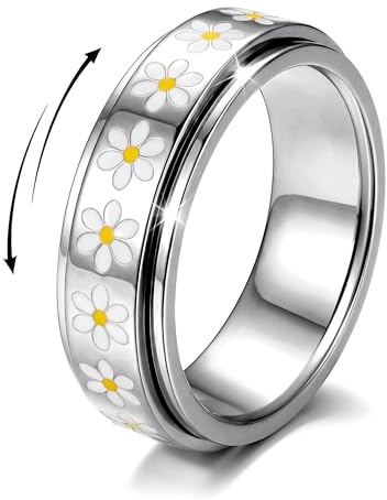 Dochais fidget ring gold silver stainless steel anxiety rings women
