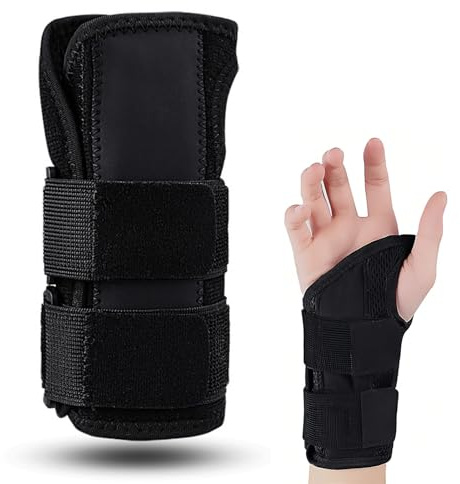 Vendajes para muñeca Fitness: muñequera ajustable con metal, vendaje para muñeca para tendinitis, esguinces, túnel carpiano (negro/derecha)