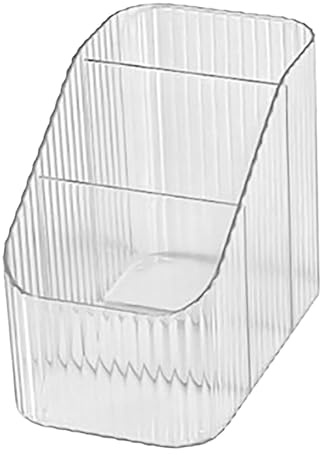 Vistreck Transparent Pennhållare med 3 Fack, PP Makeup Brush Organizer | Slitstarkt PP-material, lätt att rengöra, minimalistisk design.Idealisk för att organisera pennor, kosmetika och