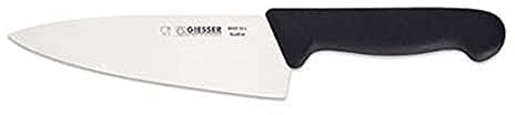 Giesser seit 1776 - Made in Germany - Kochmesser schwarz, Basic Black, Klinge 16 cm, rutschfest, scharfes Küchenmesser spülmaschinenfest, rostfrei