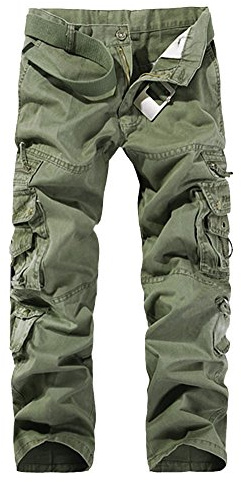 Vintage Homme Style Militaire Cargo Sports De Combat Casual Pantalon Multi Poches Herbe Vert armée 31