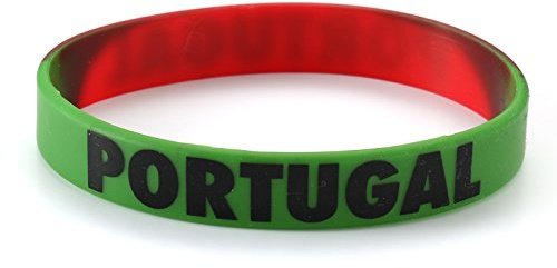 Komonee 1 x Portugal Green and Red World Cup Sports Event Football Country National Flag Silicone Wristband