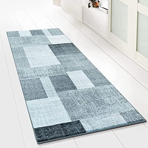 Floordirekt Teppich-Läufer Lucano 80 x 250 cm, Anthrazit - Moderner Wohnteppich für Flur, Küche, Schlafzimmer - Meterware - rutschfest, robust & pflegeleicht