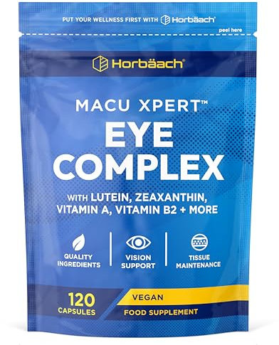 Lutein and Zeaxanthin Supplement for Eyes | High Strength Complex with Vitamin A, E, C, B2, Zinc, Copper and Beta Carotene | 120 Vegan Capsules | by Horbaach