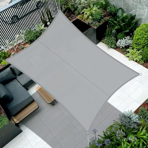 COOL AREA Sonnensegel Wasserdicht Rechteckig 3x4m,Hellgrau | Sonnenschutz Segel 95% UV Schutz,Windschutz,Wasserabweisend,Geeignet für Außenbereiche wie Garten Balkon Terrasse