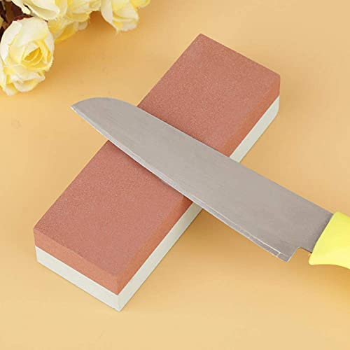Schleifstein Messer Abziehstein, Messerschärfer Zweiseitig Knife Sharpener 400 & 1500 Körnung Küchenmesserschärfer Grüner & Roter Korund-Schärfstein