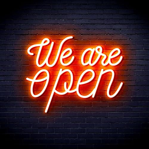 We 're Open Flex Silikon-LED-Neonschild – Orange – st16s33-fnu0424-o