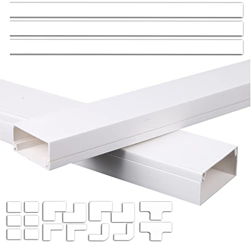 Kabelkanal Kabelschlauch Kabelmanagement Groß Weißes PVC Kabelabdeckung Ecke Wand Decke, 5m lang Robust Wasserdicht Selbstklebend Kabel-Organizer, Einfach zu installieren (Size : 13 cables)