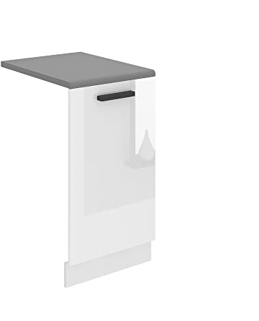 Belini Frontale Lavastoviglie PZ. Pannello Frontale Lavastoviglie Larghezza 45cm Pannello Frontale per Lavastoviglie con Maniglia, Bianco Lucido